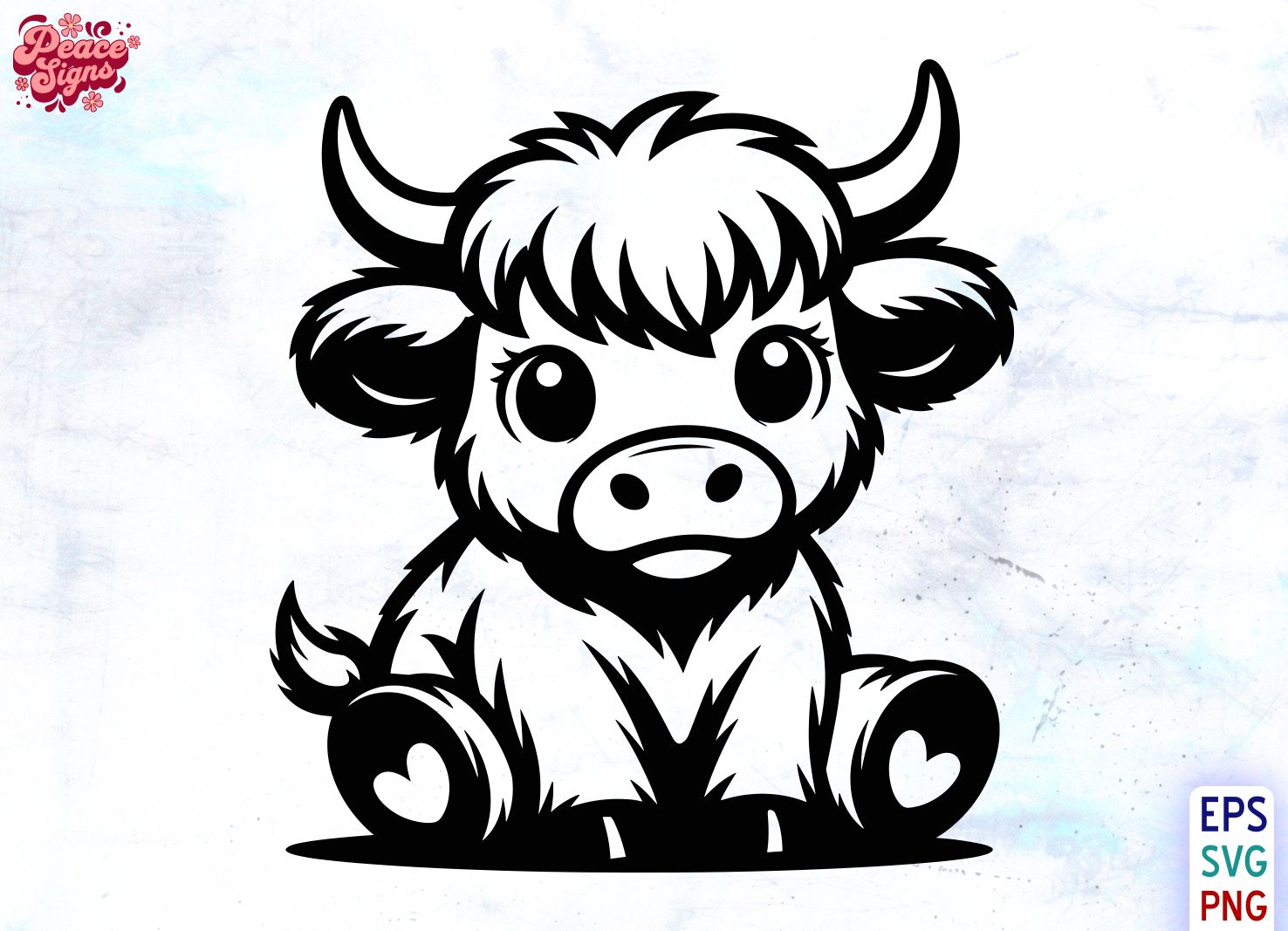Chibi Highland Cow SVG, Highland Cow Png
