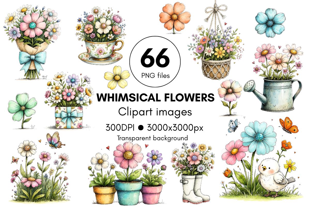 Whimsical Floral Clipart
